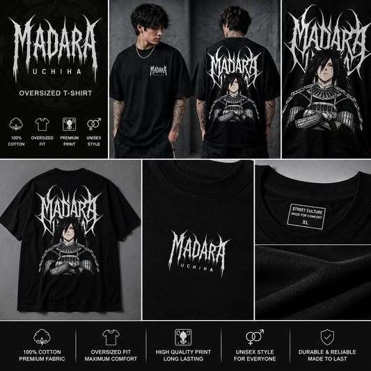 Madara Uchiha Oversized Anime T-Shirt | Premium Cotton | Unisex Streetwear